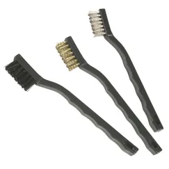 CLEANING BRUSH SET 3 PC. NYLON, BRASS & STEEL