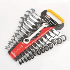 RATCHET WRENCH SET FIXED HEAD - SAE 13 PC. (1/4\"-1\")