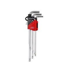 Hex Key Set Ball Point Long Metric - 9Pc