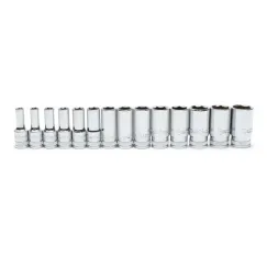 14 Piece 3/8\" Drive 6 Point Mid Length Metric Socket Set