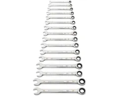 GEARWRENCH 16 PC 90-TOOTH 12 POINT METRIC COMBINATION RATCHETING WRENCH SET