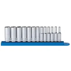 13 PC. 1/4\" DRIVE 6 POINT DEEP METRIC SOCKET SET