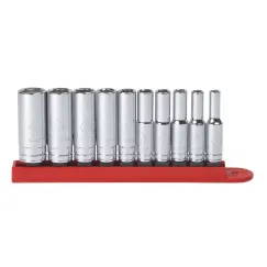 10 PC. 1/4\" DRIVE 6 POINT DEEP SAE SOCKET SET