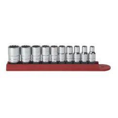 10 PC. 1/4\" DRIVE 12 POINT STANDARD SAE SOCKET SET