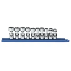 10 PC. 3/8\" DRIVE 6 POINT FLEX METRIC SOCKET SET