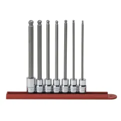7 PC. 3/8\" DRIVE LONG BALL END HEX BIT SAE SOCKET SET