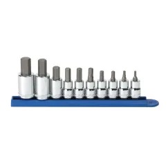 10 PC. 3/8\" & 1/2\" DRIVE HEX BIT METRIC SOCKET SET