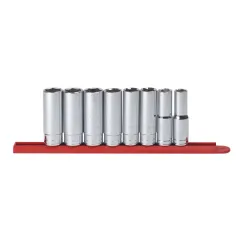 8 PC. 1/2\" DRIVE 6 POINT DEEP SAE SOCKET SET