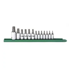 13 PC. 1/4\", 3/8\" & 1/2\" DRIVE TORX® BIT SOCKET SET