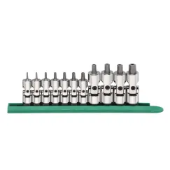 11 PC. 1/4\" & 3/8\" DRIVE UNIVERSAL TAMPER PROOF TORX® BIT SOCKET SET