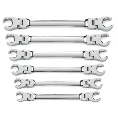 6 PC. FLEX HEAD FLARE NUT METRIC WRENCH SET