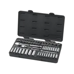 68 PC. 1/4\" & 3/8\" DRIVE 6 & 12 POINT STANDARD & DEEP SAE/METRIC MECHANICS TOOL SET