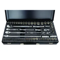 64 PCE 1/4,3/8,1/2\" MET & SAE SOCKET SET