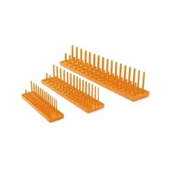 3 PC. 1/4\", 3/8\" & 1/2\" DRIVE ORANGE METRIC SOCKET STORAGE TRAY SET