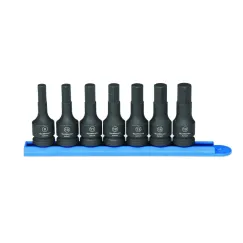 7 PC. 1/2\" DRIVE HEX BIT IMPACT METRIC SOCKET SET