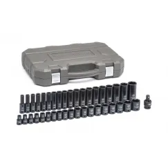 39 PC. 1/2\" DRIVE 6 POINT STANDARD & DEEP IMPACT METRIC SOCKET SET