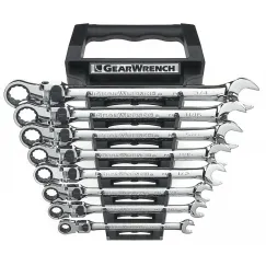 8 PC. 12 POINT XL LOCKING FLEX HEAD RATCHETING COMBINATION SAE WRENCH SET