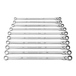 10 PC. 120XP™ UNIVERSAL SPLINE XL FLEX HEAD GEARBOX™ RATCHETING METRIC WRENCH SET