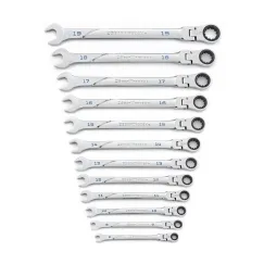 12 PC. 120XP™ UNIVERSAL SPLINE XL FLEX HEAD RATCHETING COMBINATION METRIC WRENCH SET
