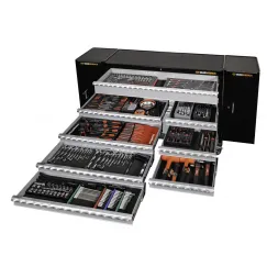 337 PC COMBINATION TOOL KIT + 53\" TOOL TROLLEY + SIDE CABINETS