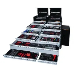 620 PC COMBINATION TOOL KIT + 26\" TOOL CHEST & 53\" TROLLEY + SIDE CABINETS