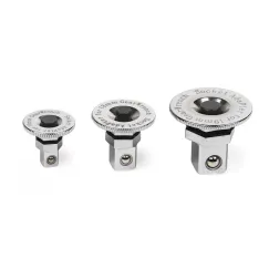 3 PC. METRIC RATCHETING WRENCH TO SQUARE DRIVE ADAPTER SET