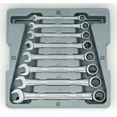 8 PC. 12 POINT RATCHETING COMBINATION SAE WRENCH SET