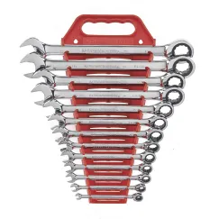 13 PC. 12 POINT RATCHETING COMBINATION SAE WRENCH SET
