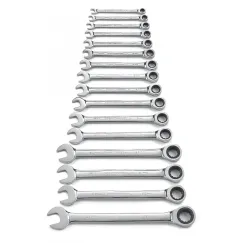 16 PC. 12 POINT RATCHETING COMBINATION METRIC WRENCH SET