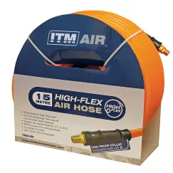 ITM Air Hose 10mm (3/8in) x 15M Hybrid Polymer w/ Fittings ITM Air Hose 10mm (3/8in) x 15M Hybrid Polymer w/ Fittings