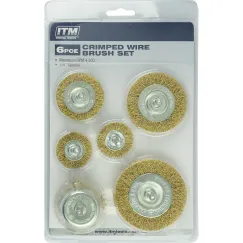 ITM 6 Piece Crimp Wire Wheel Brush Kit