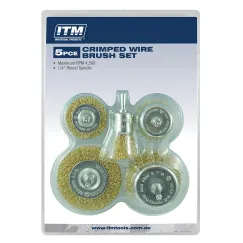 ITM 5 Piece Crimp Wire Wheel Brush Kit