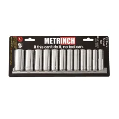 Deep Wall Socket Set 3/8\" Drive 12 Piece
