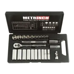 Standard & Deep Wall Socket Set 3/8\" Drive 25 Piece