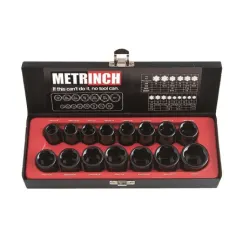 Standard Impact Socket Set 1/2\" Drive 15 Piece