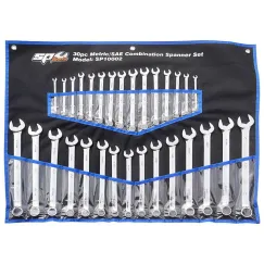 QUAD DRIVE COMBINATION ROE SPANNER SET - METRIC/SAE - 30PC
