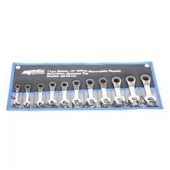 GEAR DRIVE ROE SPANNER SET - 15° OFFSET STUBBY - METRIC - 11PC