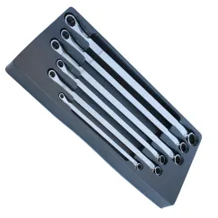 DOUBLE RING LONG SPANNER SET - 15° OFFSET - METRIC - 6PC
