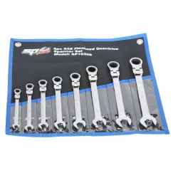 GEAR DRIVE ROE SPANNER SET - FLEX HEAD - SAE - 8PC
