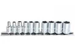 1/4\"DR SOCKET RAIL SET - 6PT METRIC - 10PC