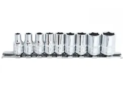 1/4\"DR SOCKET RAIL SET - 6PT SAE - 9PC