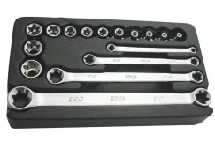 3/8\"DR SOCKET & SPANNER SET - E-TORX - 16PC