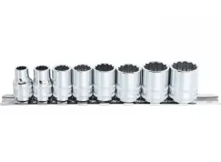 3/8\"DR SOCKET RAIL SET - 12PT SAE - 8PC