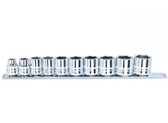 3/8\"DR STUBBY SOCKET RAIL SET - 6PT METRIC - 10PC
