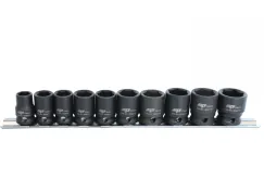 3/8\"DR IMPACT SOCKET RAIL SET - 6PT METRIC - 10PC