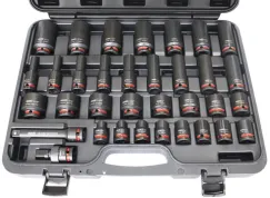 1/2\"DR IMPACT SOCKET SET - STANDARD & DEEP - 6PT - COLOUR CODED - SAE ONLY - 34PC