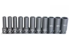1/2\"DR DEEP IMPACT SOCKET RAIL SET - 6PT METRIC - 11PC
