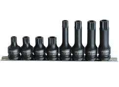 1/2\"DR IMPACT BIT SOCKET RAIL SET - TAMPER SPLINE - 8PC