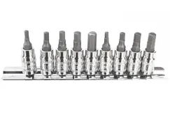 1/4\"DR & 3/8\"DR INHEX SOCKET RAIL SET - 9PC - METRIC