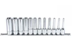 3/8\"DR DEEP SOCKET RAIL SET - 12PC - E-TORX